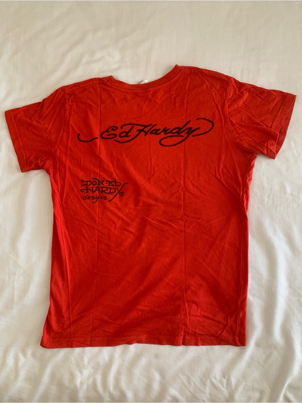 Ed Hardy Red Black Panther Graphic Tee Youth XL/14 Fits Women's Small Y2K - Picture 3 of 6